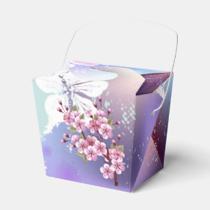 Pink Sakura on Painting Background Favour Box