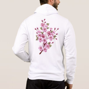 Pink Sakura on Painting Background Hoodie