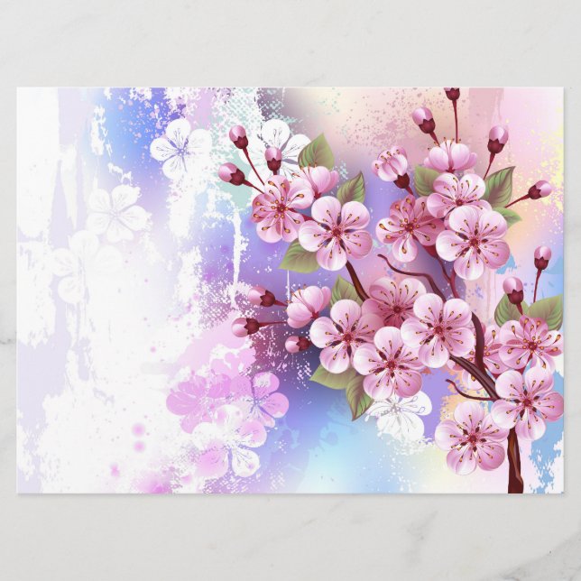 Pink Sakura on Painting Background Programme (Front)