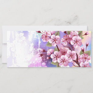 Pink Sakura on Painting Background Save The Date