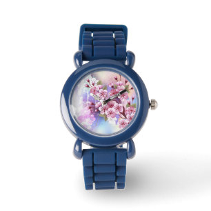 Pink Sakura on Painting Background Watch