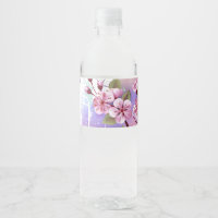 Pink Sakura on Painting Background