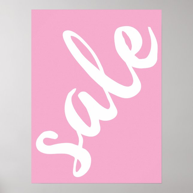 Pink Sale Sign, 18x24 Spring Summer Season Sale Poster (Front)