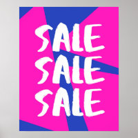 Pink Sale Sign, Bright Retail Store Signage, Large
