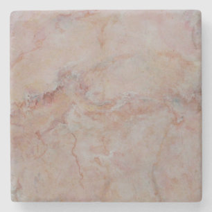 Pink Salmon Coral Marble Stone Finish Coaster