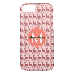 Pink Salmon Deer, Custom Monogram, Personalised Case-Mate iPhone Case