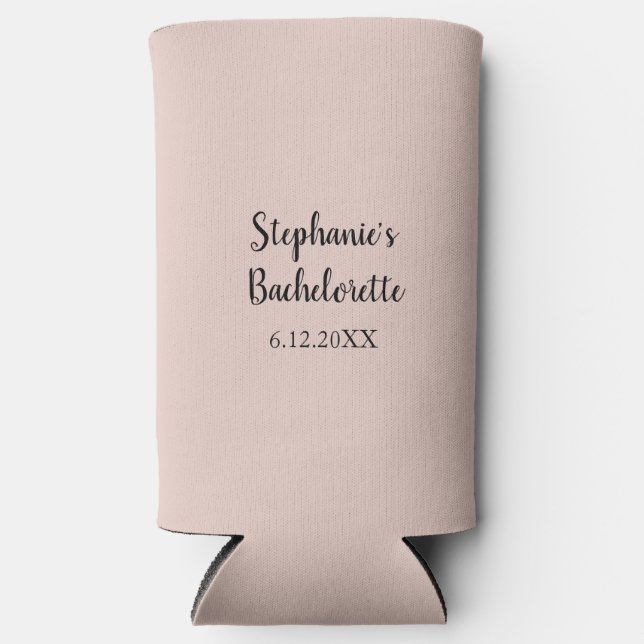 Pink Salt Colour Wedding Bachelorette Party Gift Seltzer Can Cooler (Front)