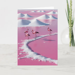 Pink salt flats of bonaire card
