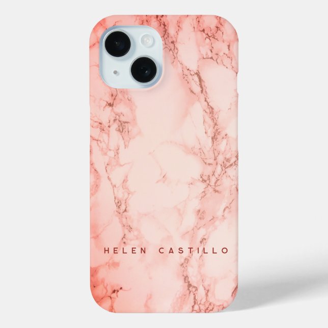 Pink Salt Marble Personalised Sleek and Stylish Case-Mate iPhone Case (Back)