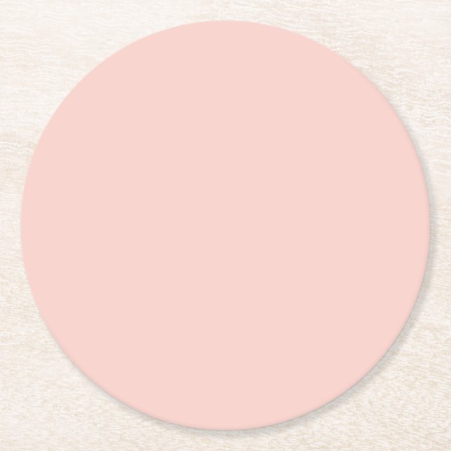Pink Salt Solid Colour Round Paper Coaster (Front)
