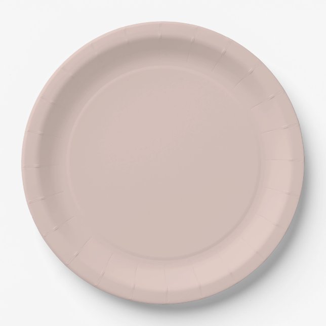 Pink Salt Wedding Plain Custom Bridal Shower Cute Paper Plate (Front)