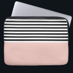 Pink Salt With Black and White Stripes Laptop Sleeve<br><div class="desc">Pink Salt With Black and White Stripes</div>
