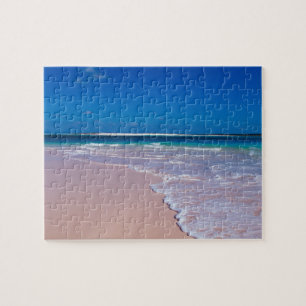 Pink sand beach at Conch Bay, Cat Island, Jigsaw Puzzle