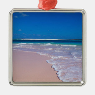 Pink sand beach at Conch Bay, Cat Island, Metal Tree Decoration