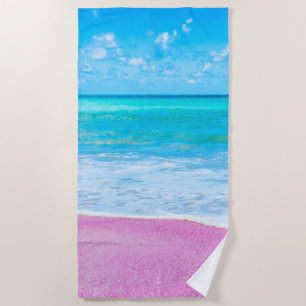 Pink Sand Beach Beach Towel