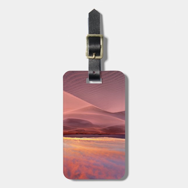 Pink sand dunes, Death Valley, CA Luggage Tag (Front Vertical)