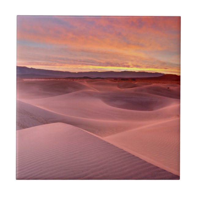 Pink sand dunes, Death Valley, CA Tile (Front)