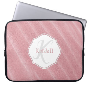 Pink Sand Ripples Personalised Laptop Sleeve