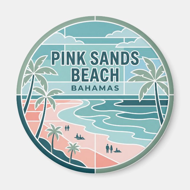 Pink Sands Beach Bahamas Magnet (Front)