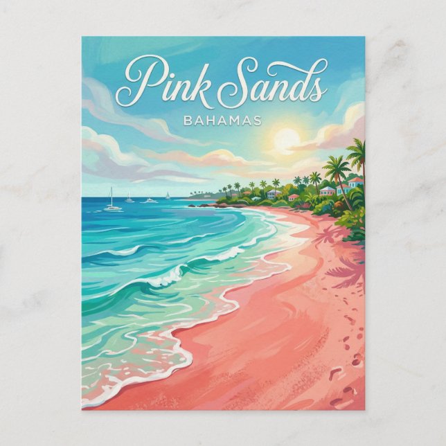 Pink Sands Beach Bahamas Postcard (Front)