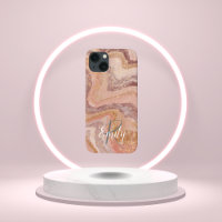 Pink Sandstone Agate Marble Abstract Name Monogram