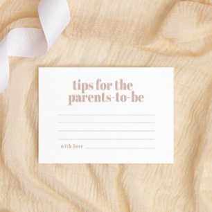Pink Sandstone Typography Baby Parenting Tips Card