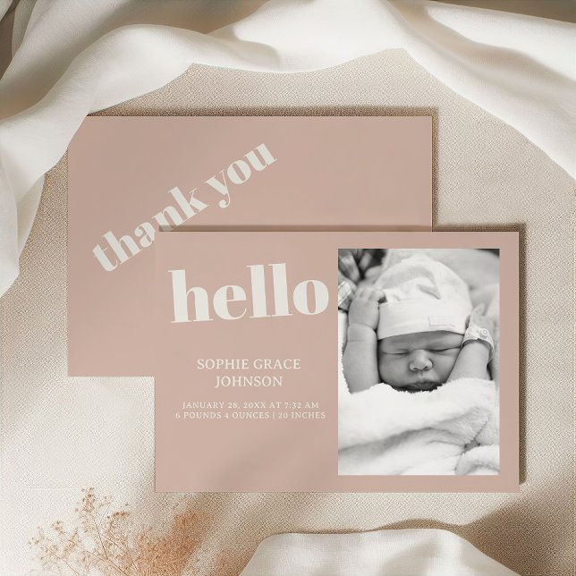 Pink Sandstone Typography Baby Shower Announcement (Creator Uploaded)