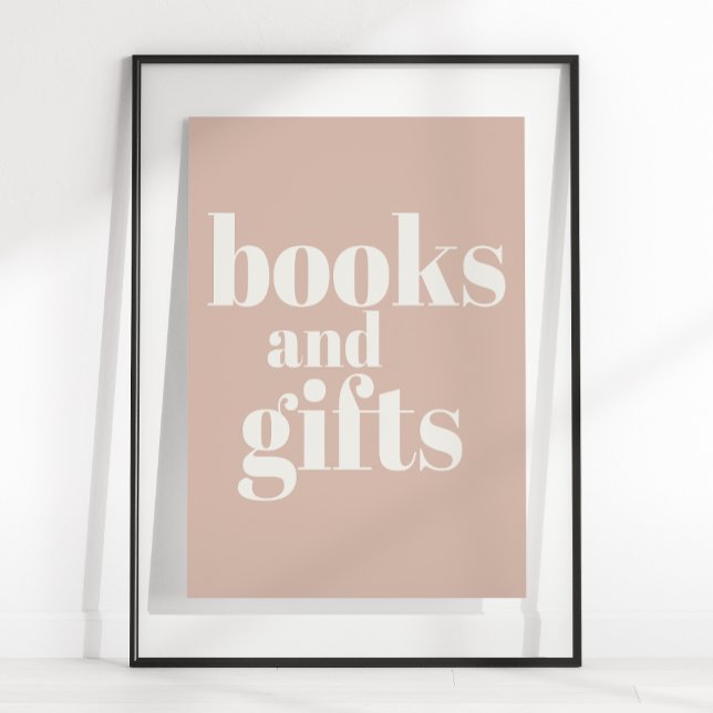 Pink Sandstone Typography Baby Shower Books Gifts  Poster (Creator Uploaded)