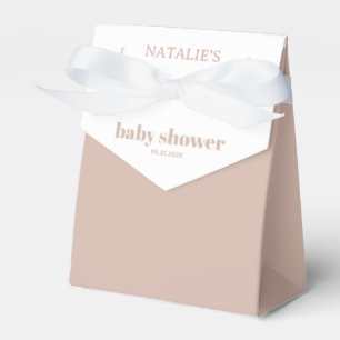 Pink Sandstone Typography Baby Shower Favour Box