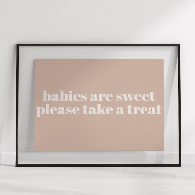 Pink Sandstone Typography Baby Shower Favour Poster (Creator Uploaded)