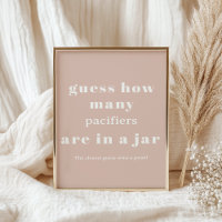 Pink Sandstone Typography Baby Shower Guess Game