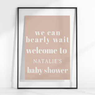 Pink Sandstone Typography Baby Shower Sign