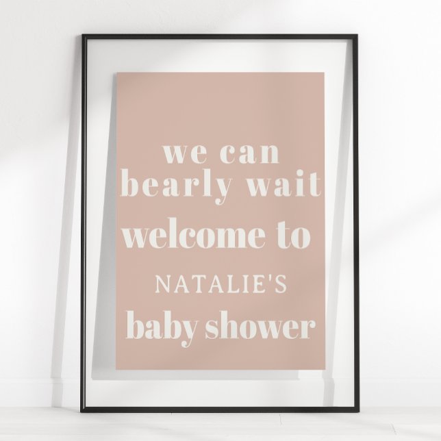 Pink Sandstone Typography Baby Shower Sign (Creator Uploaded)