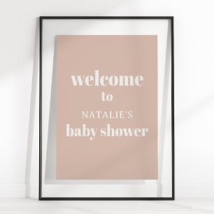 Pink Sandstone Typography Baby Shower Sign