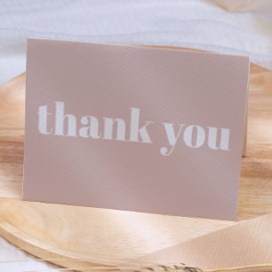 Pink Sandstone Typography Baby Shower Thank You Card