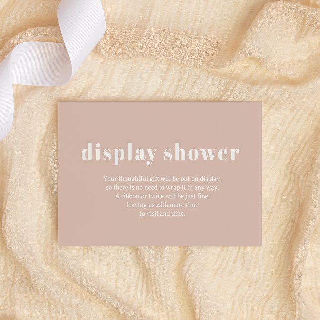 Pink Sandstone Typography Display Baby Shower Enclosure Card (Creator Uploaded)