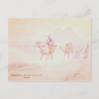 Pink Sandstorm at Pyramids Postcard