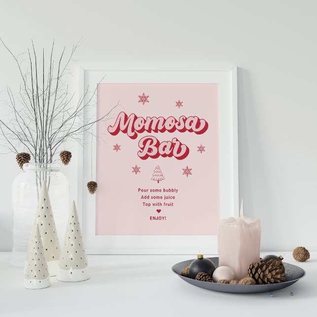 Pink Santa Baby Christmas Baby Shower Momosa bar  Poster (Creator Uploaded)