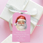 Pink Santa Claus Custom Girls Christmas Party Gift Tags<br><div class="desc">Customise these pretty pink Santa Claus gift tags with your own personalised text with your little girl's name in white script. This beautiful old fashioned drawing of Santa's red hat and white beard are the perfect holiday tags for your children's presents under the tree on Christmas day.</div>