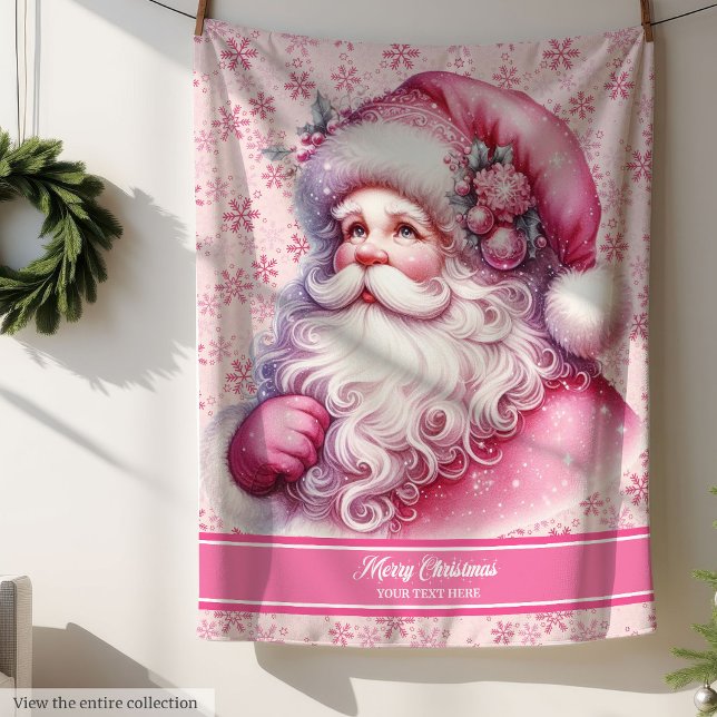 Pink Santa Claus Girls Blanket Custom Pinkmas (Pink Santa Claus Girls Blanket Custom Pinkmas)