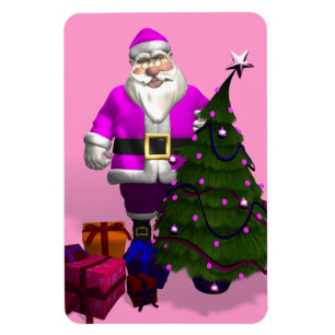Pink Santa Claus Magnet