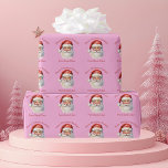 Pink Santa Claus Personalised Girls Christmas Wrapping Paper<br><div class="desc">Customise this pretty pink from Santa Claus wrapping paper with your own personalised text with your little girl's name in red script. This beautiful old fashioned drawing of Santa's red hat and white beard is the perfect holiday gift wrap for your children's presents under the tree on Christmas day.</div>