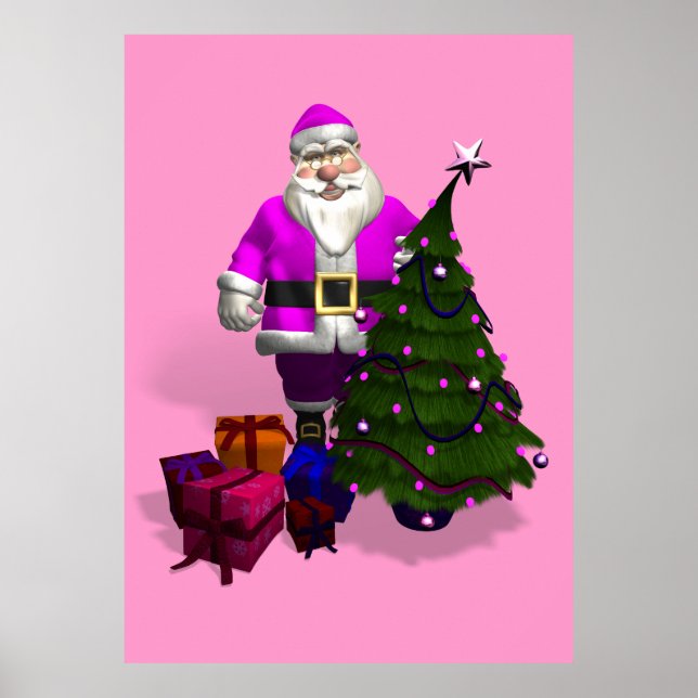 Pink Santa Claus Poster (Front)