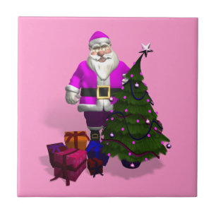 Pink Santa Claus Tile