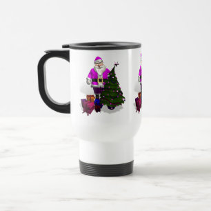 Pink Santa Claus Travel Mug
