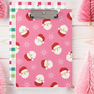 Pink Santa Clipboard