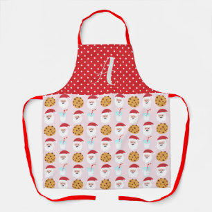 Pink Santa Milk and Cookies Apron, Medium Apron
