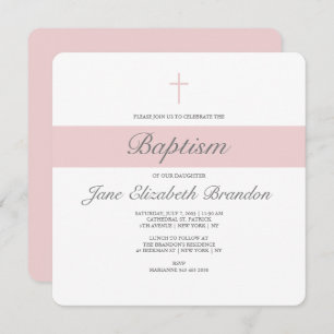 Pink Sash Baptism invitation