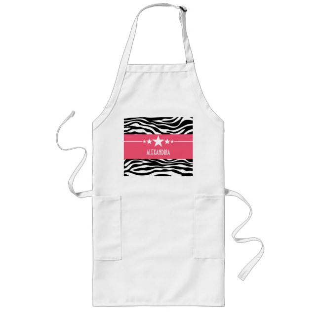 Pink Sassy Star Zebra Apron (Front)