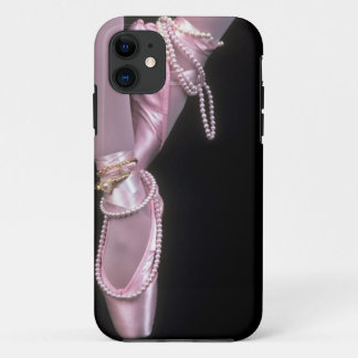 pink satin ballet toe shoes Case-Mate iPhone case